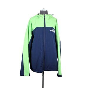 Seattle Seahawks NFL colorblock hooded softshell fleece full zip front jacket XL